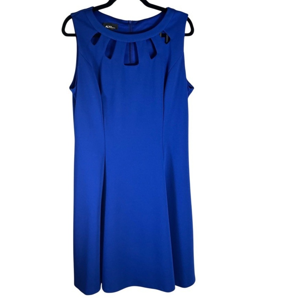 ALYX‎ Dress Women's Size 16 Blue Sleeveless Party Cocktail Career Cutout